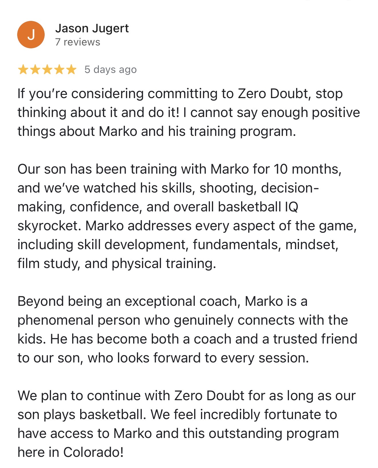 Google review screenshot 1